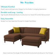 Neyami LHS 4 Seater with Ottoman L Shape Sofa Set for Living Room (Brown) Premium Fabric Sofa Set