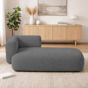 Casaliving Glacia Upholstered Indoor Chaise Lounge Chair 2 Seater Sofa Two Seater Sofa for Living Room Offices Hotels Bedroom (Black) Premium Boucle Fabric Sofa