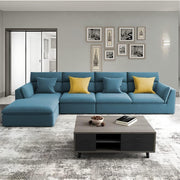 Delton LHS 6 Seater L Shape Sofa Set for Living Room (Turquise) Premium Fabric Sofa Set