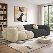 Casaliving Vetras Modern Velvet Bubble Cloud Sofa, Tufted Design Upholstered 3 Seater Sofa Set for Living Room,(Blue Colour) Premium Velvet Fabric Sofa