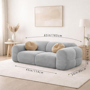 Vetras Modern Velvet Bubble Cloud Sofa, Tufted Design Upholstered 2 Seater Sofa Set for Living Room, (Black Colour) Premium Velvet Fabric Sofa