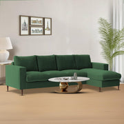 Charmi RHS 6 Seater L Shape Sofa Set for Living Room (Green Fabric) Premium Fabric Sofa