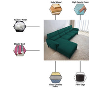 Janifer LHS 6 Seater L Shape Sofa Set for Living Room (Pine Colour) Premium Fabric Sofa Set