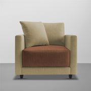 Dominic 1 Seater Sofa Set for Living Room (Black Grey Fabric) Premium Fabric Sofa