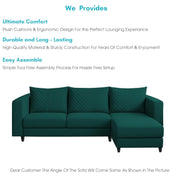 Mikasa 4 Seater RHS L Shape Sofa Set for Living Room (Pine Fabric) Premium Fabric Sofa Set for Living Room