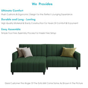 Netlie 4 Seater LHS L Shape Sofa Set for Living Room (Green Fabric) Premium Fabric Sofa Set for Living Room