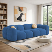 Casaliving Vetras Modern Velvet Bubble Cloud Sofa, Tufted Design Upholstered 3 Seater Sofa Set for Living Room,(Blue Colour) Premium Velvet Fabric Sofa