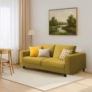 Minta 2 Seater Sofa Set for Living Room (Yellow- Colour Fabric) Premium Fabric Sofa Set for Living Room