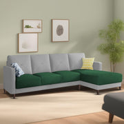 Swaloni RHS 6 Seater L Shape Sofa Set for Living Room (Green Grey) Premium Fabric Sofa