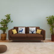 Duckby 3 Seater Sofa Set for Living Room (Black Colour) Premium Fabric Sofa