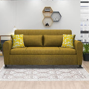 Garnet 3 Seater Sofa Set for Living Room (Yellow) Premium Fabric