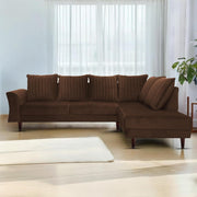 Casaliving Bradley LHS 4 Seater L Shape Sofa Set for Living Room (Black Grey Fabric) Premium Fabric Sofa