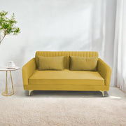 Deren 3 Seater Sofa Set for Living Room (Yellow Colour) Premium Fabric Sofa