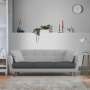 Letty 3 Seater Sofa Set for Living Room (Black Grey Colour) Premium Fabric Sofa