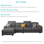 Orion LHS 6 Seater L Shape Sofa Set for Living Room (Dark Grey Colour) Premium Fabric Sofa