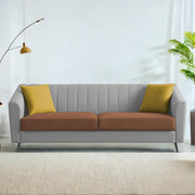 Casaliving Diego 3 Seater Sofa for Living Room (Black Grey Fabric) Premium Fabric Sofa