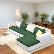 Badger LHS 6 Seater L Shape Sofa Set for Living Room (Black Fabric) Premium Fabric Sofa