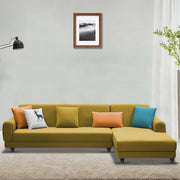 Casaliving Kaven LHS 4 Seater L Shape Sofa Set for Living Room (Black Fabric)