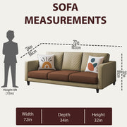 Casaliving Mikasa 3 Seater Sofa Set for Living Room (Black Colour Fabric) Premium Fabric Sofa