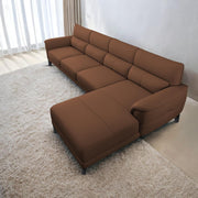Janifer RHS 6 Seater L Shape Sofa Set for Living Room (Brown Colour) Premium Fabric Sofa Set