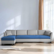 Casaliving Marvin LHS 4 Seater L Shape Sofa Set for Living Room (Black Fabric) Premium Fabric Sofa