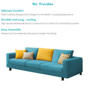 Minta 3 Seater Sofa Set for Living Room (Turquise Colour Fabric) Premium Fabric Sofa