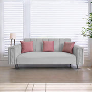 Casaliving Froster 3 Seater Sofa Set for Living Room (Blue Fabric) Premium Fabric Sofa