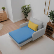 Vive 1 Seater Lounge Sofa for Living Room (Turquise Grey Colour) Premium Fabric Sofa