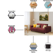 Minta 2 Seater Sofa Set for Living Room (Maroon - Colour Fabric) Premium Fabric Sofa Set for Living Room
