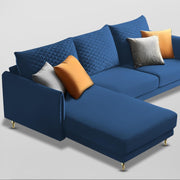 Casaliving Stanly LHS 4 Seater L Shape Sofa Set for Living Room (Blue Fabric) Premium Fabric Sofa