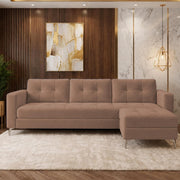Casaliving Flexora Modern Velvet Fabric Upholstered 3 Seater Sofa Set with Ottoman for Living Room, Premium Velvet Fabric Sofa (Black Colour)