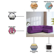 Lenser L Shaped Sofa Set for Living Room (Purple Fabric) Premium Fabric Sofa Set