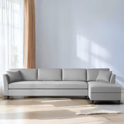 Casaliving Marvin LHS 4 Seater L Shape Sofa Set for Living Room (Black Fabric) Premium Fabric Sofa