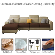 Orion LHS 6 Seater L Shape Sofa Set for Living Room (Cream Brown Colour) Premium Fabric Sofa