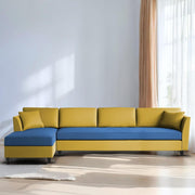 Casaliving Marvin LHS 4 Seater L Shape Sofa Set for Living Room (Black Fabric) Premium Fabric Sofa