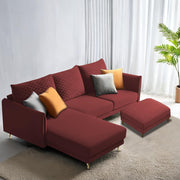 Casaliving Stanly LHS 4 Seater L Shape Sofa with Center Table for Living Room (Blue Fabric)