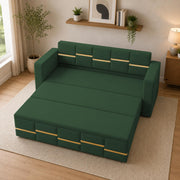 Casaliving Mordo 3 Seater Sofa Cum Bed for Living Room (Black Fabric) Premium Fabric Sofa Set