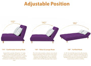 Drantly 3 Seater Sofa Cum Bed for Living Room (Purple Fabric Color) Premium Suede Velvet Fabric Sofa Cum Bed for Living Room
