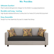 Lifestyle 3 Seater Sofa for Living Room (Black Colour Fabric)