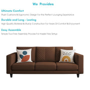 Mikasa 3 Seater Sofa Set for Living Room (Brown Colour Fabric) Premium Fabric Sofa