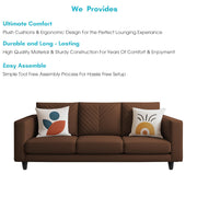 Casaliving Mikasa 3 Seater Sofa Set for Living Room (Black Colour Fabric) Premium Fabric Sofa