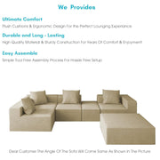 Sheron U Shaped Compressed Sofa Set for Living Room with Spacious Boucle Couch Set Living Rooms, (Cream Fabric) Premium Fabric U Shape Sofa for Living Room