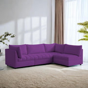Lenser L Shaped Sofa Set for Living Room (Purple Fabric) Premium Fabric Sofa Set