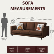 Mikasa 3 Seater Sofa Set for Living Room (Brown Colour Fabric) Premium Fabric Sofa