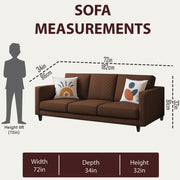 Casaliving Mikasa 3 Seater Sofa Set for Living Room (Black Colour Fabric) Premium Fabric Sofa