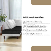 Casaliving Bradley LHS 4 Seater L Shape Sofa Set for Living Room (Black Grey Fabric) Premium Fabric Sofa