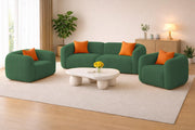 Vesta Modern Velvet Bubble Cloud Sofa, Tufted Design Upholstered 3+1+1 Seater Sofa Set for Living Room, (Black Colour) Premium Velvet Fabric Sofa