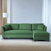 Casaliving Marvin LHS 4 Seater L Shape Sofa Set for Living Room (Black Fabric) Premium Fabric Sofa