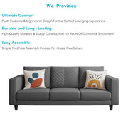 Casaliving Mikasa 3 Seater Sofa Set for Living Room (Black Colour Fabric) Premium Fabric Sofa