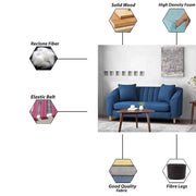 Doraldo 2 Seater Sofa Set for Living Room (Black Colour Fabric) Premium Fabric Sofa for Living Room